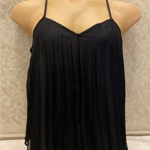 Bar III Black Pleated Camisole Blouse